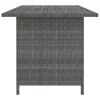  szürke polyrattan kerti étkezőasztal 110 x 70 x 65 cm