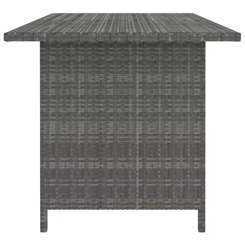  szürke polyrattan kerti étkezőasztal 110 x 70 x 65 cm
