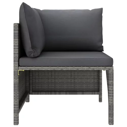  4 részes szürke polyrattan kerti ülőgarnitúra párnákkal