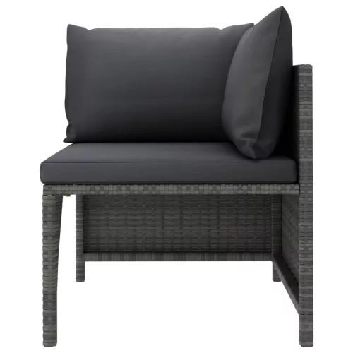  4 részes szürke polyrattan kerti ülőgarnitúra párnákkal