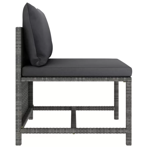  4 részes szürke polyrattan kerti ülőgarnitúra párnákkal