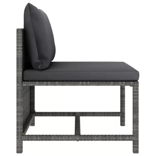  5 részes szürke polyrattan kerti ülőgarnitúra párnákkal