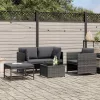  4 részes szürke polyrattan kerti kanapészett párnákkal 