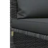  4 részes szürke polyrattan kerti kanapészett párnákkal 