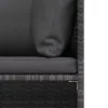  4 részes szürke polyrattan kerti kanapészett párnákkal 