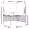  4 részes szürke polyrattan kerti kanapészett párnákkal 