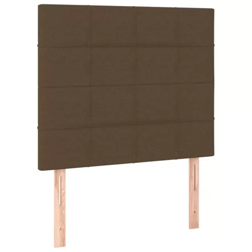  barna szövet rugós és LED-es ágy matraccal 90x200 cm