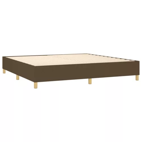  barna szövet rugós és LED-es ágy matraccal 200x200 cm