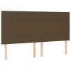  barna szövet rugós és LED-es ágy matraccal 200x200 cm