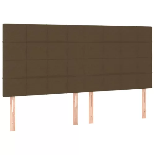  barna szövet rugós és LED-es ágy matraccal 200x200 cm