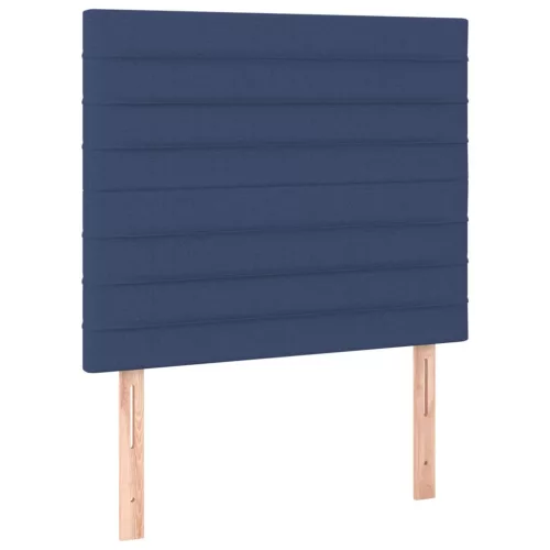  kék szövet rugós és LED-es ágy matraccal 90x190 cm