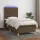  barna szövet rugós és LED-es ágy matraccal 90x190 cm