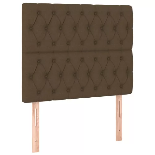  barna szövet rugós és LED-es ágy matraccal 90x190 cm