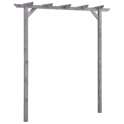  szürke impregnált fenyőfa kerti pergola 200 x 40 x 205 cm