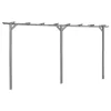  szürke impregnált fenyőfa kerti pergola 400 x 40 x 205 cm