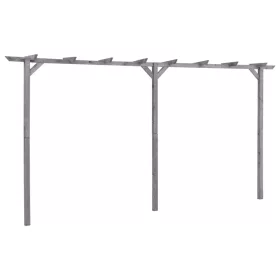    szürke impregnált fenyőfa kerti pergola 400 x 40 x 205 cm