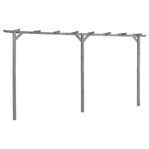  szürke impregnált fenyőfa kerti pergola 400 x 40 x 205 cm
