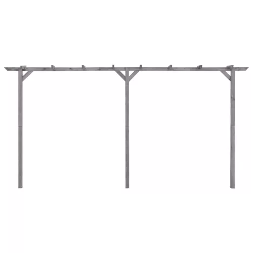  szürke impregnált fenyőfa kerti pergola 400 x 40 x 205 cm