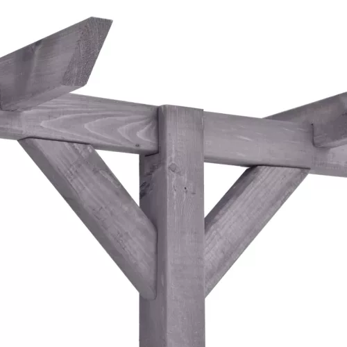  szürke impregnált fenyőfa kerti pergola 400 x 40 x 205 cm
