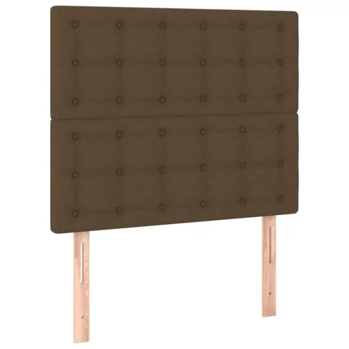  barna szövet rugós és LED-es ágy matraccal 90x190 cm