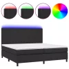  fehér műbőr rugós ágy matraccal és LED-del 200x200 cm