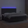  fehér műbőr rugós ágy matraccal és LED-del 200x200 cm