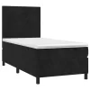  fekete bársony rugós és LED-es ágy matraccal 90x190 cm