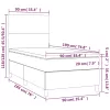  fekete bársony rugós és LED-es ágy matraccal 90x190 cm