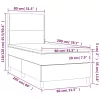  sötétkék bársony rugós és LED-es ágy matraccal 80 x 200 cm