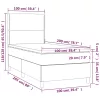  rózsaszín bársony rugós és LED-es ágy matraccal 100x200 cm