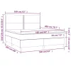  sötétkék bársony rugós és LED-es ágy matraccal 160x200 cm