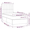  fekete bársony rugós és LED-es ágy matraccal 80 x 200 cm