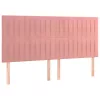  rózsaszín bársony rugós és LED-es ágy matraccal 200x200 cm