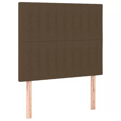  sötétbarna szövet rugós ágy matraccal 90 x 200 cm