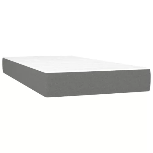  sötétszürke szövet rugós ágy matraccal 90x190 cm
