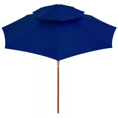  kék kétszintes napernyő farúddal 270 cm