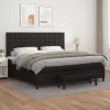  fehér műbőr rugós ágy matraccal 200 x 200 cm