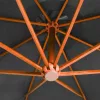  antracitszürke tömör fenyőfa függő napernyő rúddal 3,5 x 2,9 m