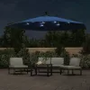  azúrkék konzolos napernyő LED-világítással 350 cm