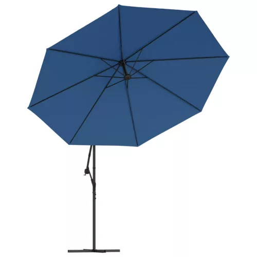  azúrkék konzolos napernyő LED-világítással 350 cm