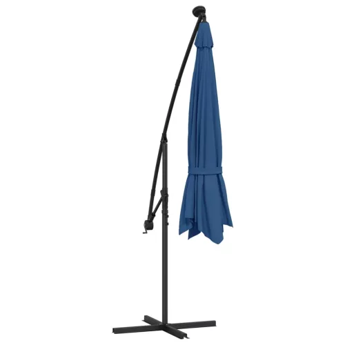  azúrkék konzolos napernyő LED-világítással 350 cm