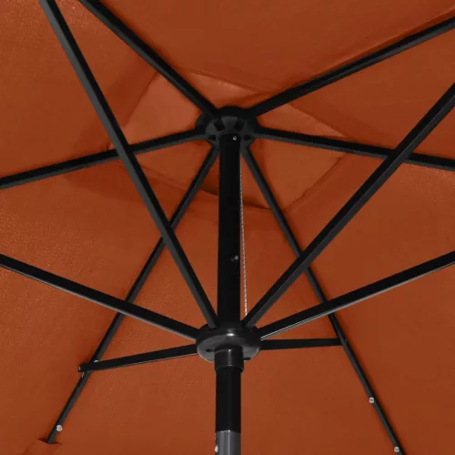  terrakotta napernyő LED-ekkel és acél rúddal 2 x 3 m