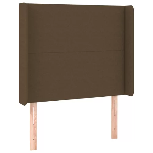  barna szövet rugós és LED-es ágy matraccal 90x190 cm