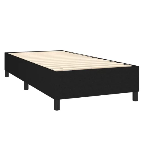  fekete szövet rugós és LED-es ágy matraccal 90x200 cm