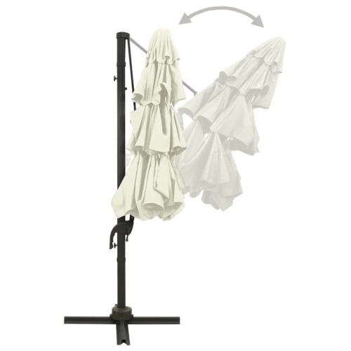  4 szintes homokszínű napernyő alumíniumrúddal 3 x 3 m