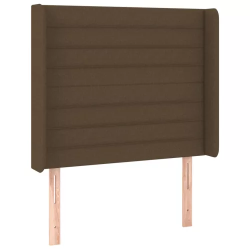 barna szövet rugós és LED-es ágy matraccal 80 x 200 cm