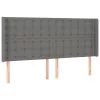  sötétszürke szövet rugós és LED-es ágy matraccal 180 x 200 cm