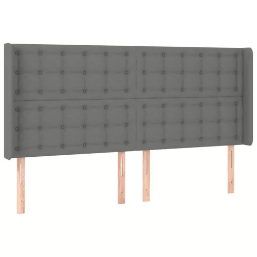  sötétszürke szövet rugós és LED-es ágy matraccal 180 x 200 cm