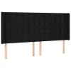  fekete szövet rugós és LED-es ágy matraccal 200x200 cm
