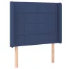 kék szövet rugós és LED-es ágy matraccal 90x190 cm